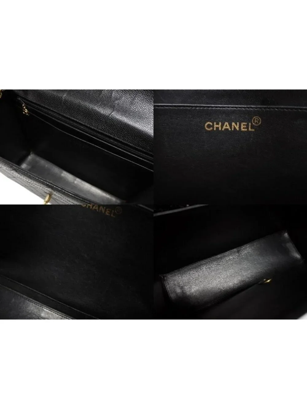 Chanel Maxi Quilted 30 S Flap S Chain Shoulder Bag Caviar Leather CC Logo Gold